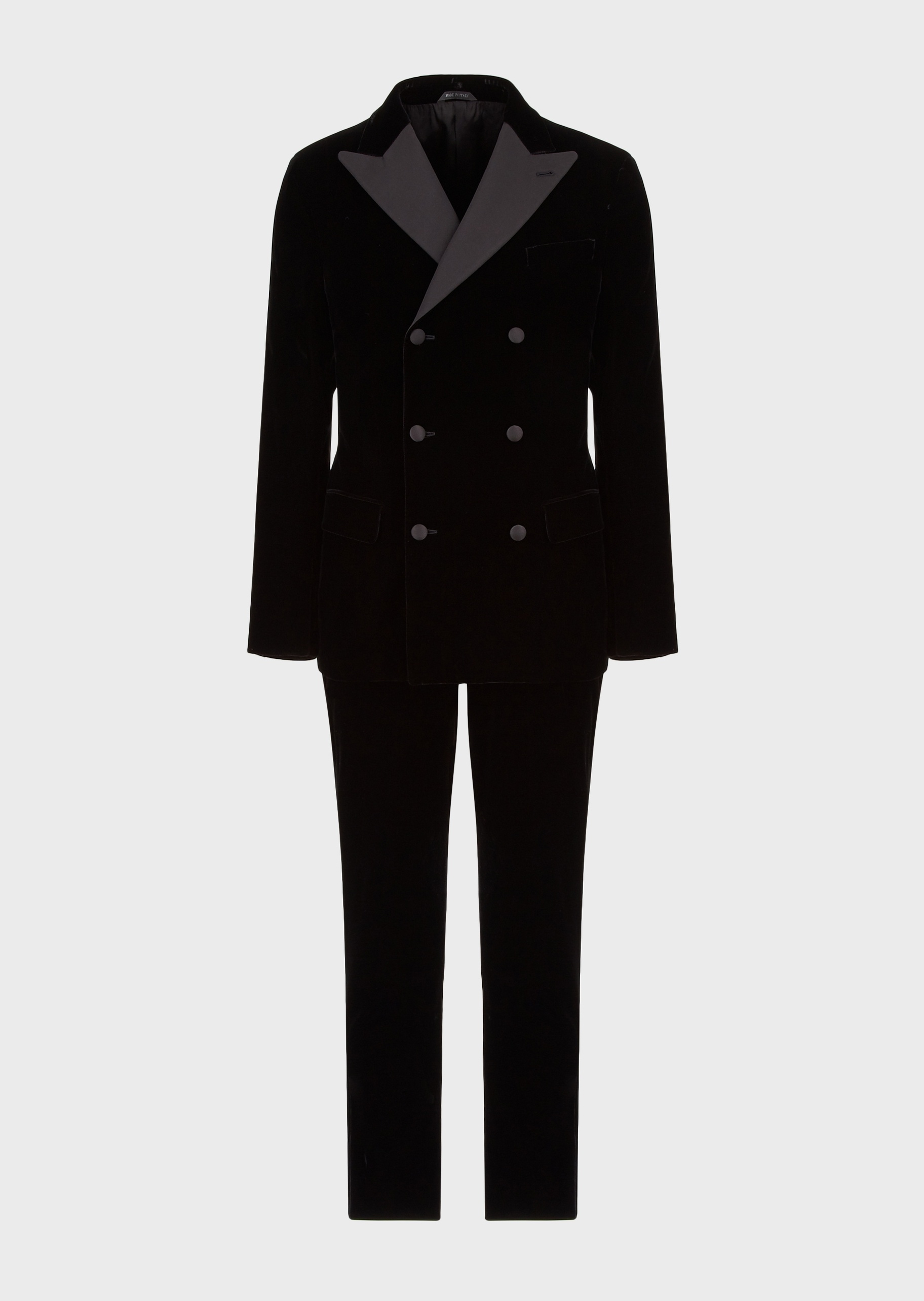 Giorgio Armani 男士休闲修身戗驳领双排扣西装套装
