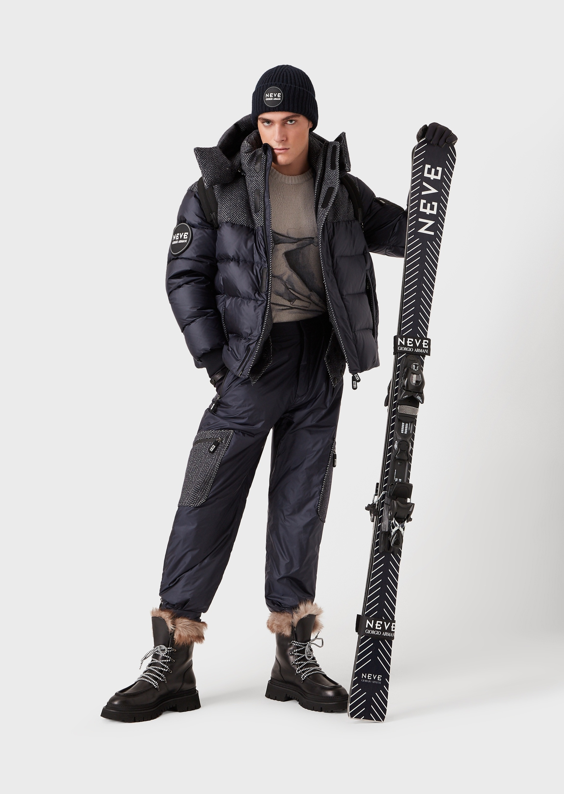 Giorgio Armani NEVE男士滑雪运动束脚休闲棉裤