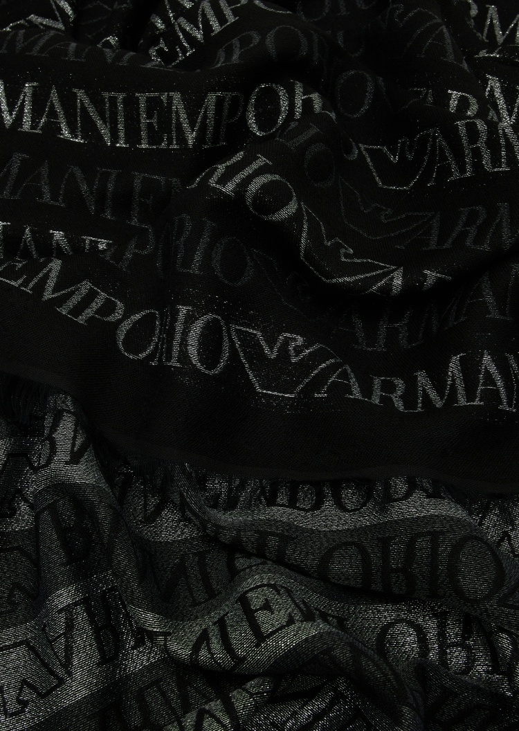 Emporio Armani 通体光泽标识提花围巾