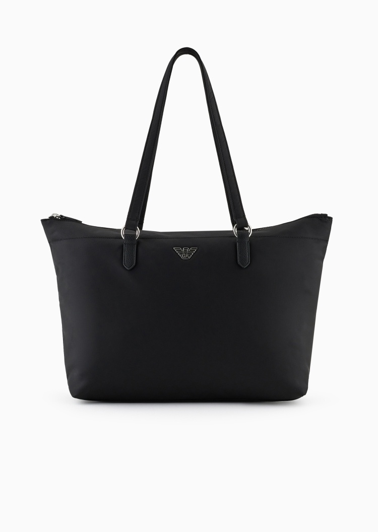 Emporio Armani 女士填充中号拉链梯形双提手托特包