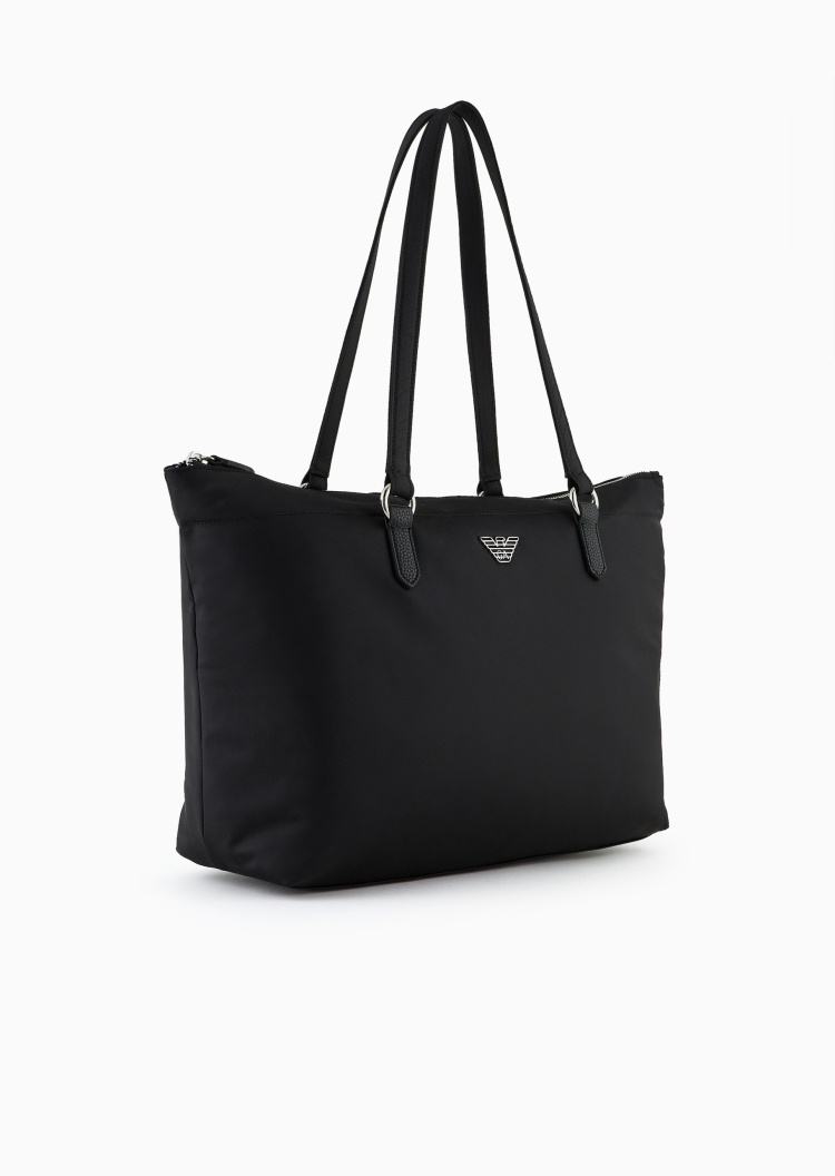 Emporio Armani 女士填充中号拉链梯形双提手托特包