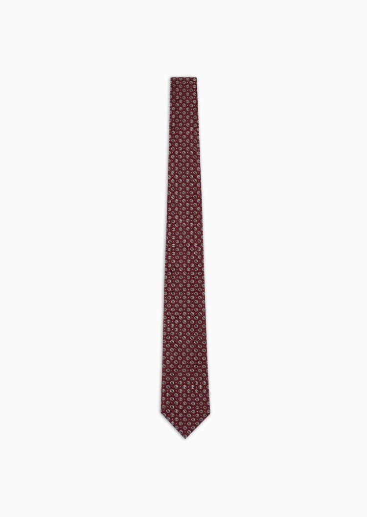 Giorgio Armani 男士桑蚕丝箭头型通体微型徽标提花领带