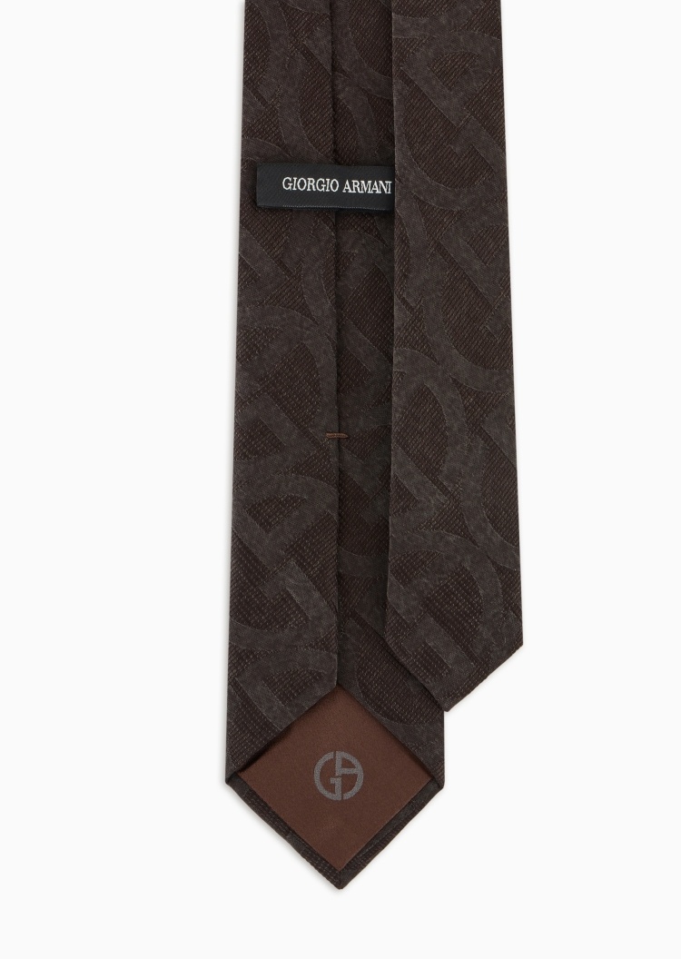 Giorgio Armani 男士铜氨纤维箭头型通体提花领带