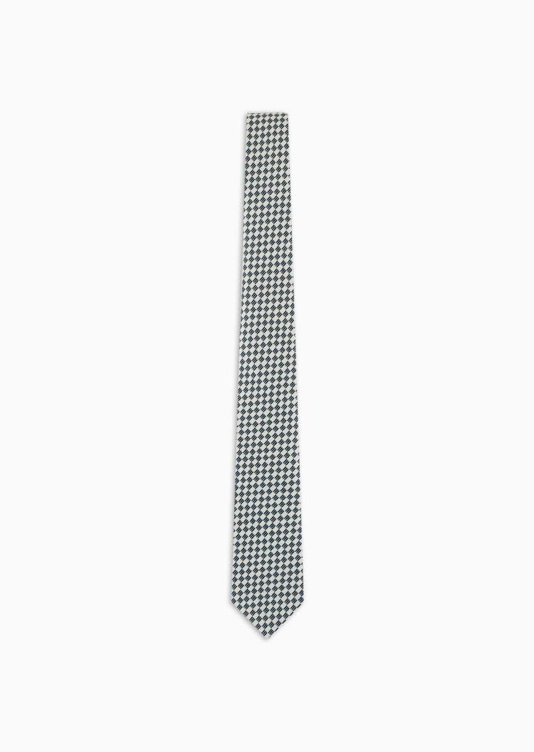 Giorgio Armani 男士桑蚕丝箭头型通体微型格纹领带