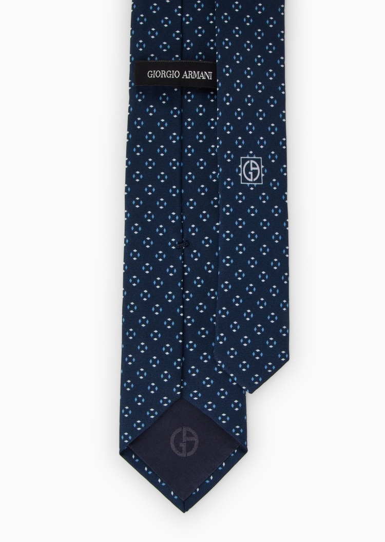 Giorgio Armani 男士桑蚕丝箭头型通体几何提花领带