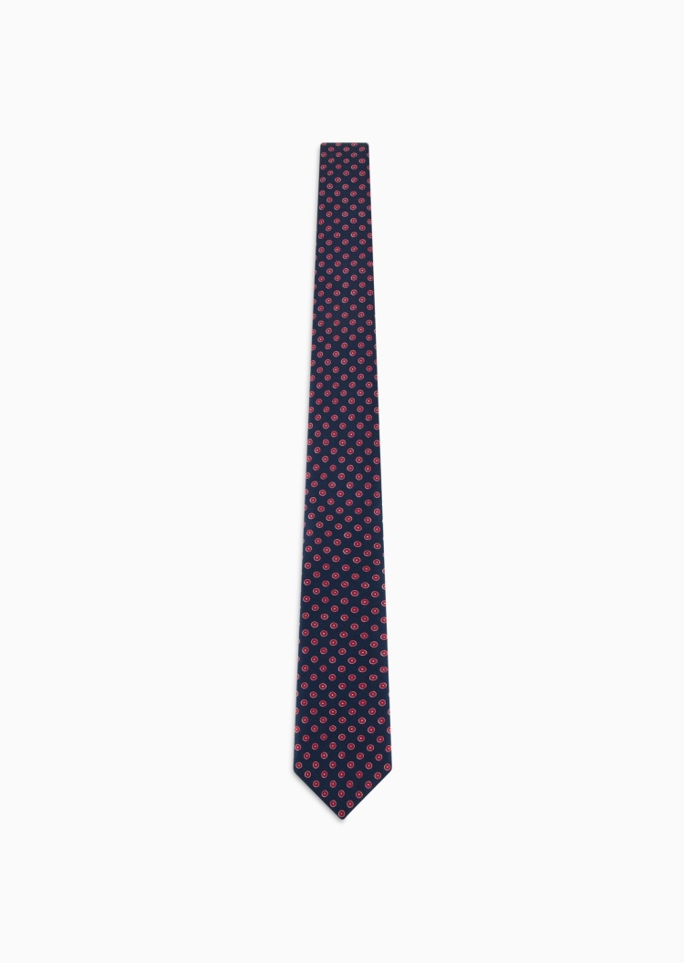 Giorgio Armani 男士桑蚕丝箭头型通体双色印花领带