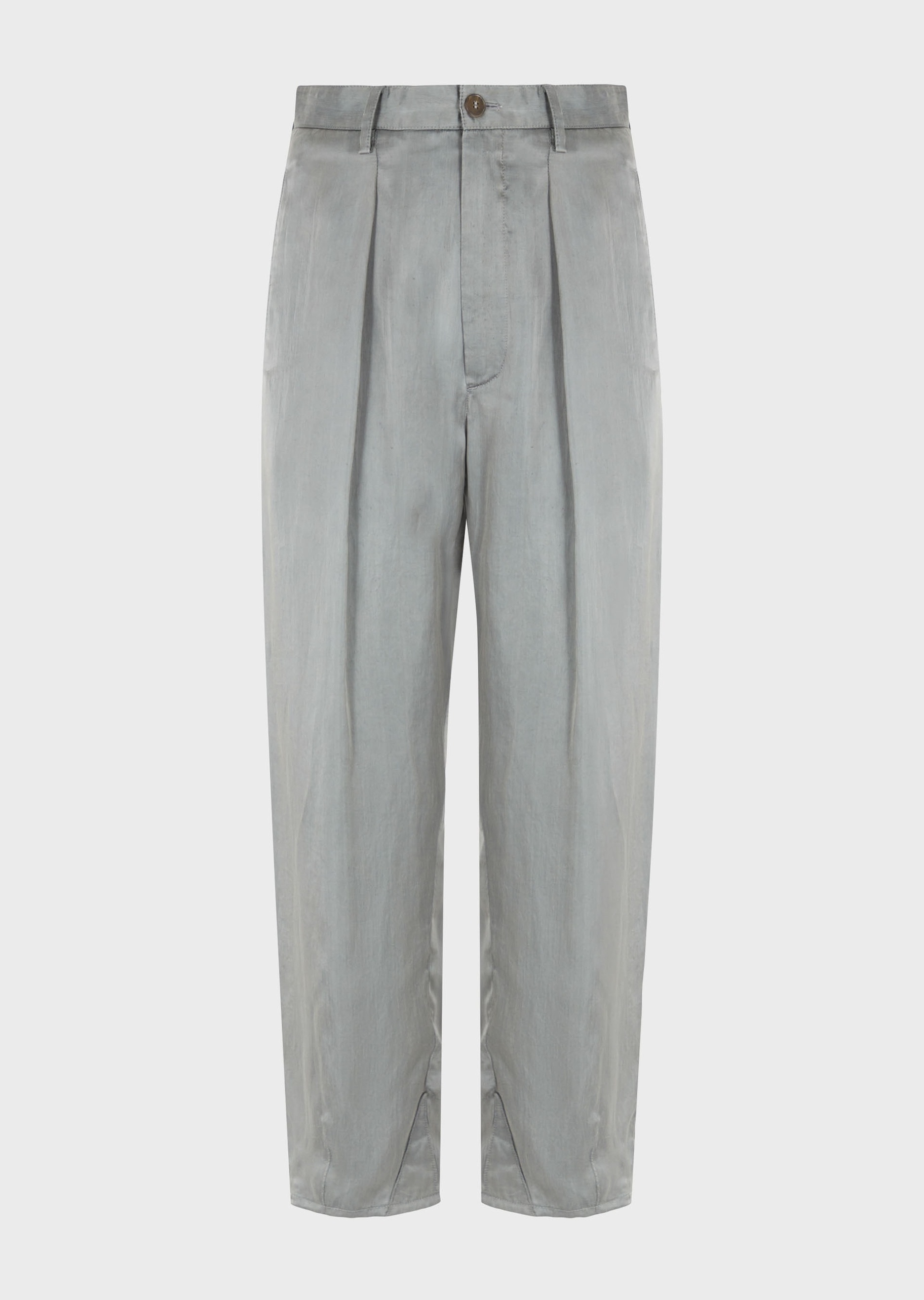 Giorgio Armani 光泽感单褶锥形休闲裤