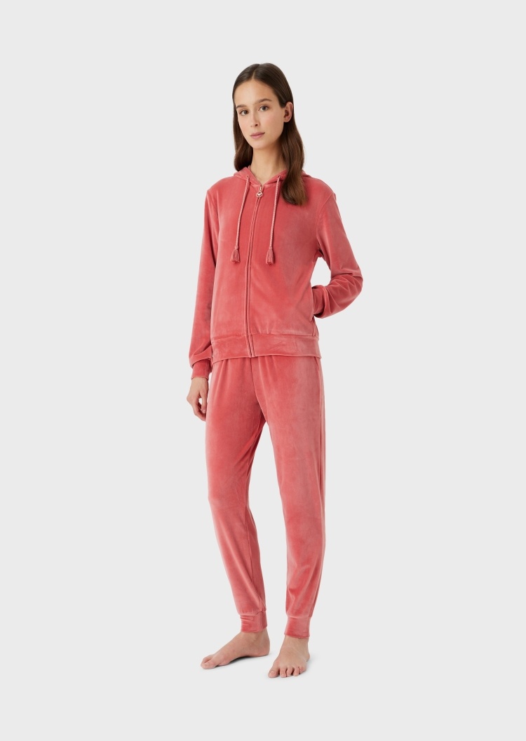 Emporio Armani 女士绒面连帽家居服套装