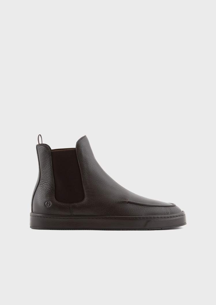 Giorgio Armani 立体捏褶鹿皮革短靴子