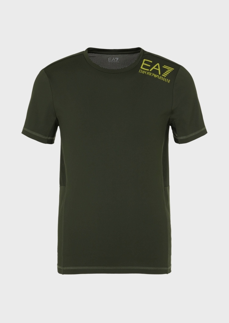 EA7 男士透气网面弹性运动T恤