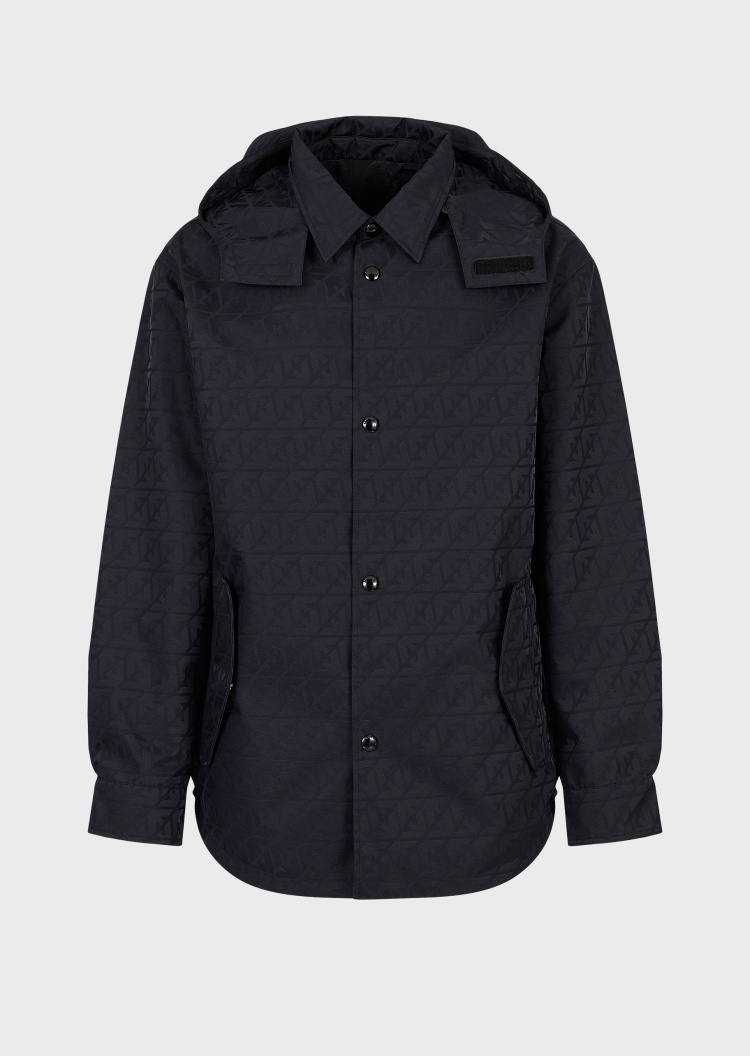 Emporio Armani 通体纹理连帽夹克