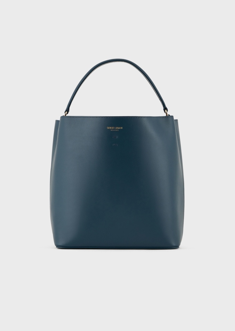 Giorgio Armani 皮革水桶形手提斜挎包