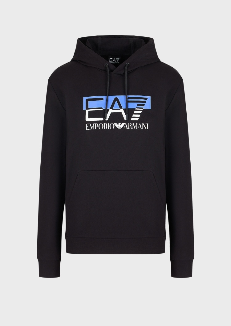 EA7 男士大LOGO连帽棉运动卫衣