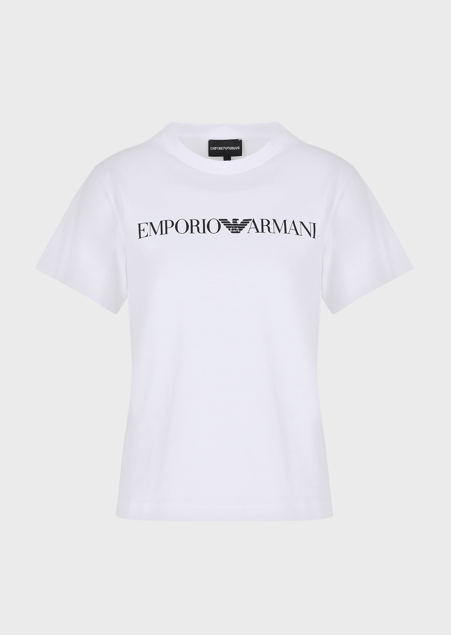 Emporio Armani 女士全棉合身短袖圆领鹰标印花T恤