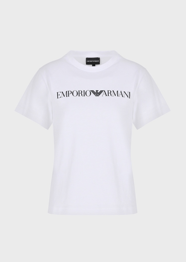 Emporio Armani 标识棉质圆领短袖T恤