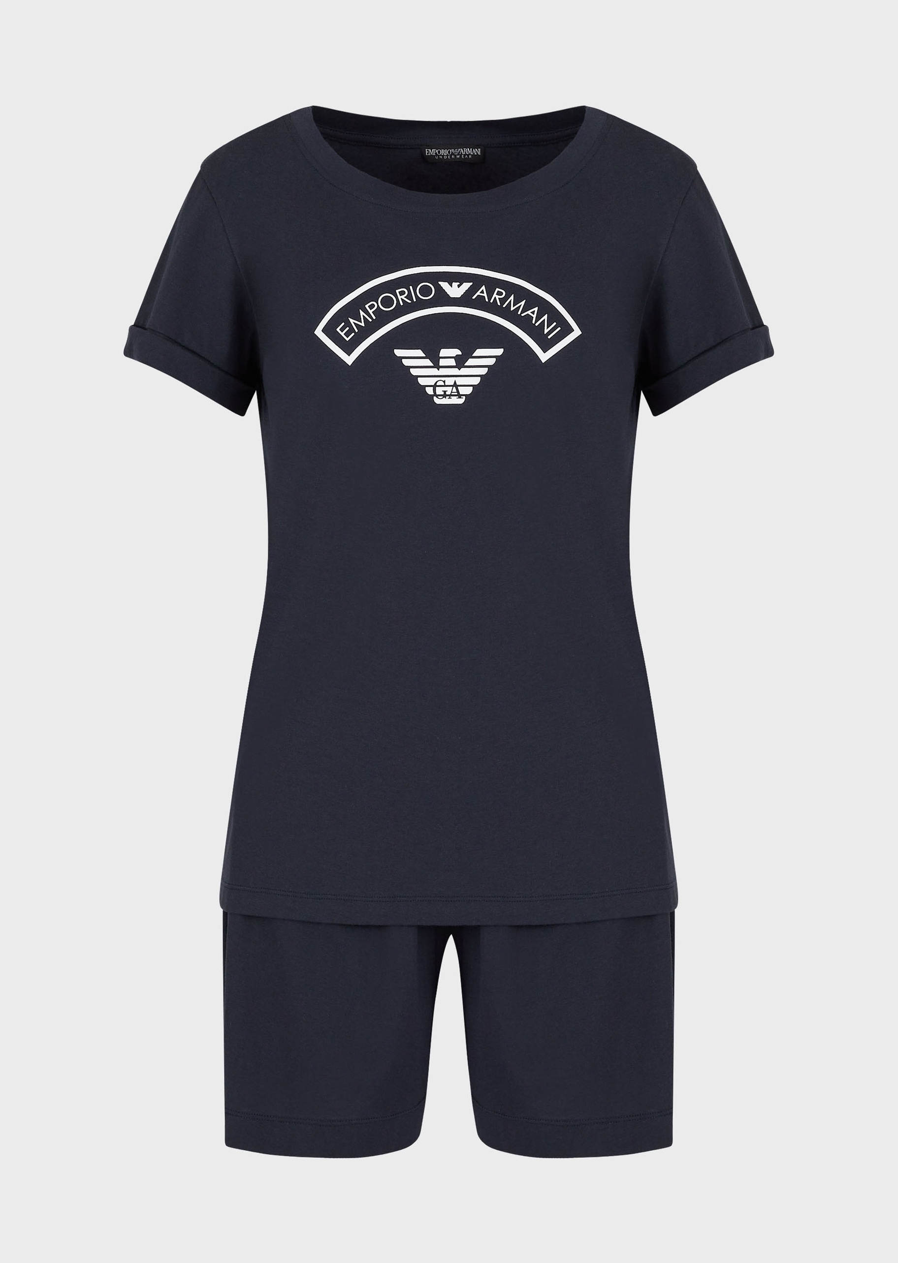 Emporio Armani 短款棉质标识睡衣套装