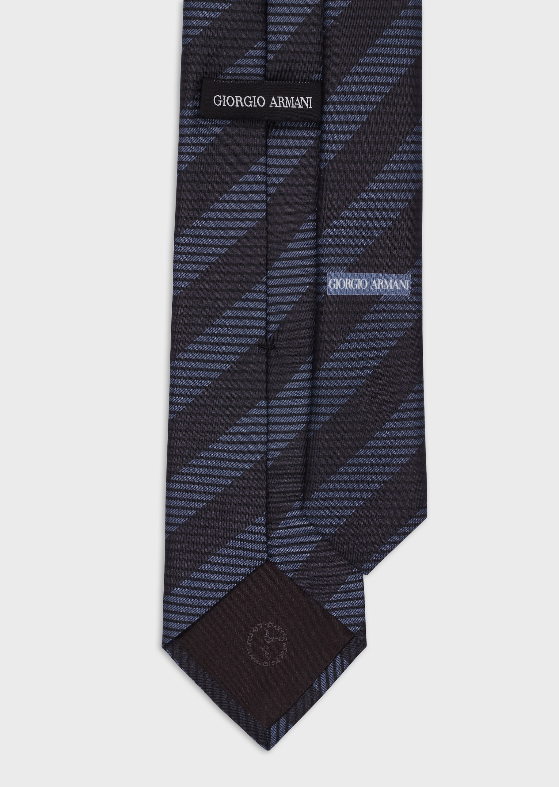 Giorgio Armani 双色斜条纹印花领带