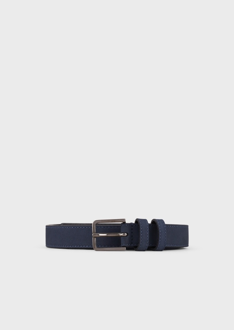 Emporio Armani 磨毛皮革针扣腰带