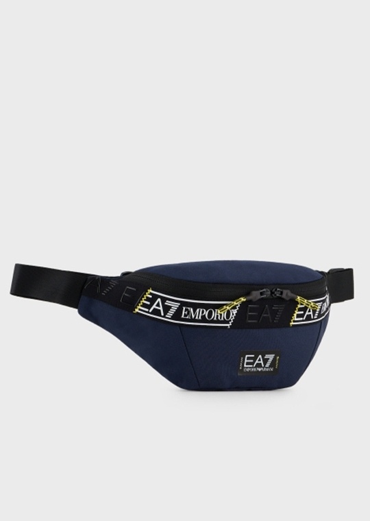 EA7 撞色标识拉链运动腰包