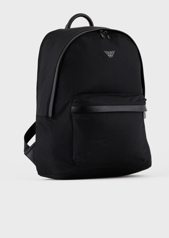 Emporio Armani 金属鹰标拉链双肩包