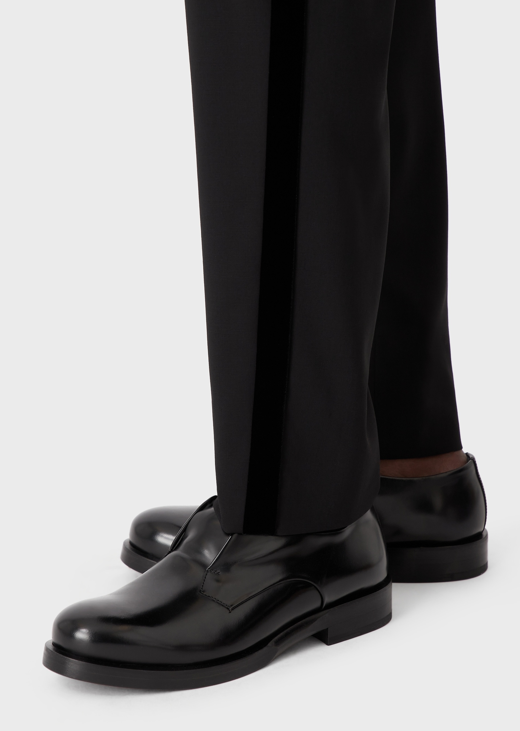 Giorgio Armani 男士全绵羊毛合身长款直筒晚礼服休闲裤