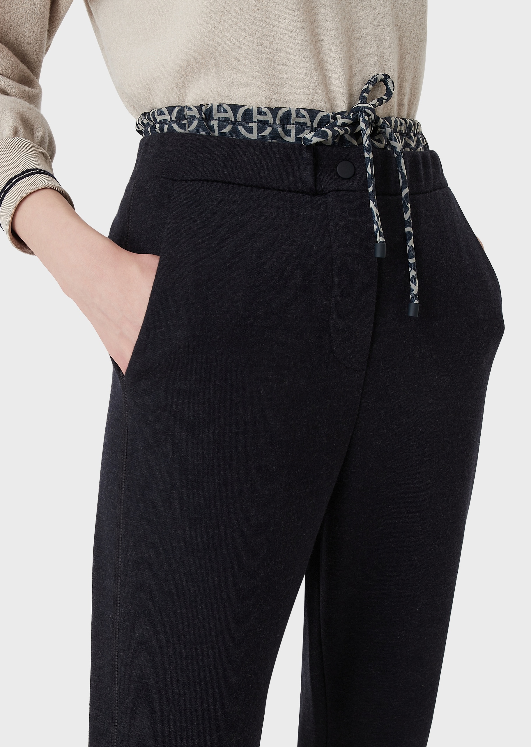 Giorgio Armani 时尚印花羊绒休闲裤