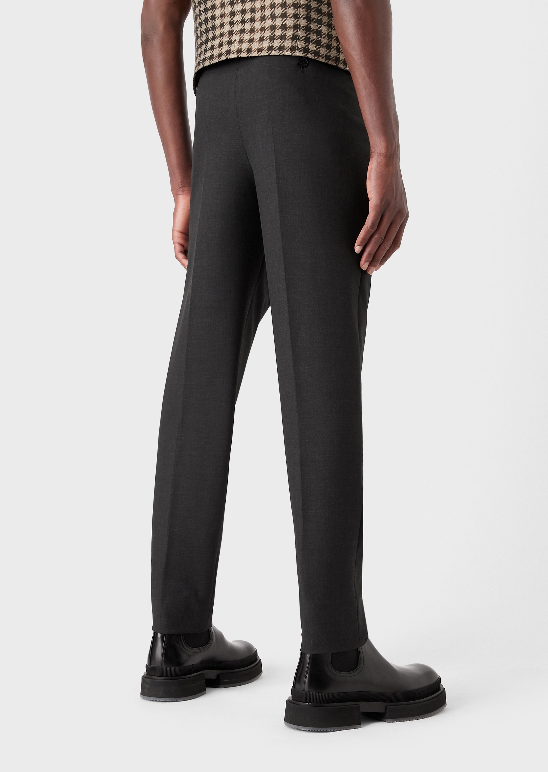 Giorgio Armani 男士修身长款直筒纯色商务休闲西裤