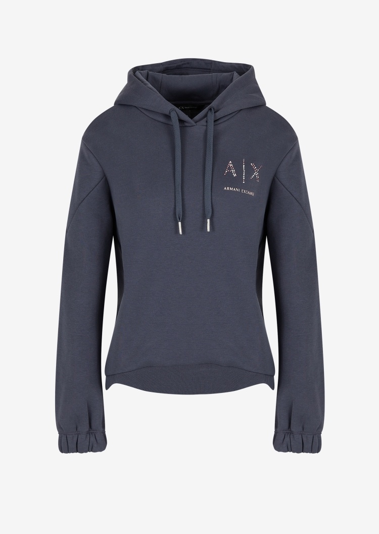 ARMANI EXCHANGE 女士抽绳连帽合身棉质卫衣