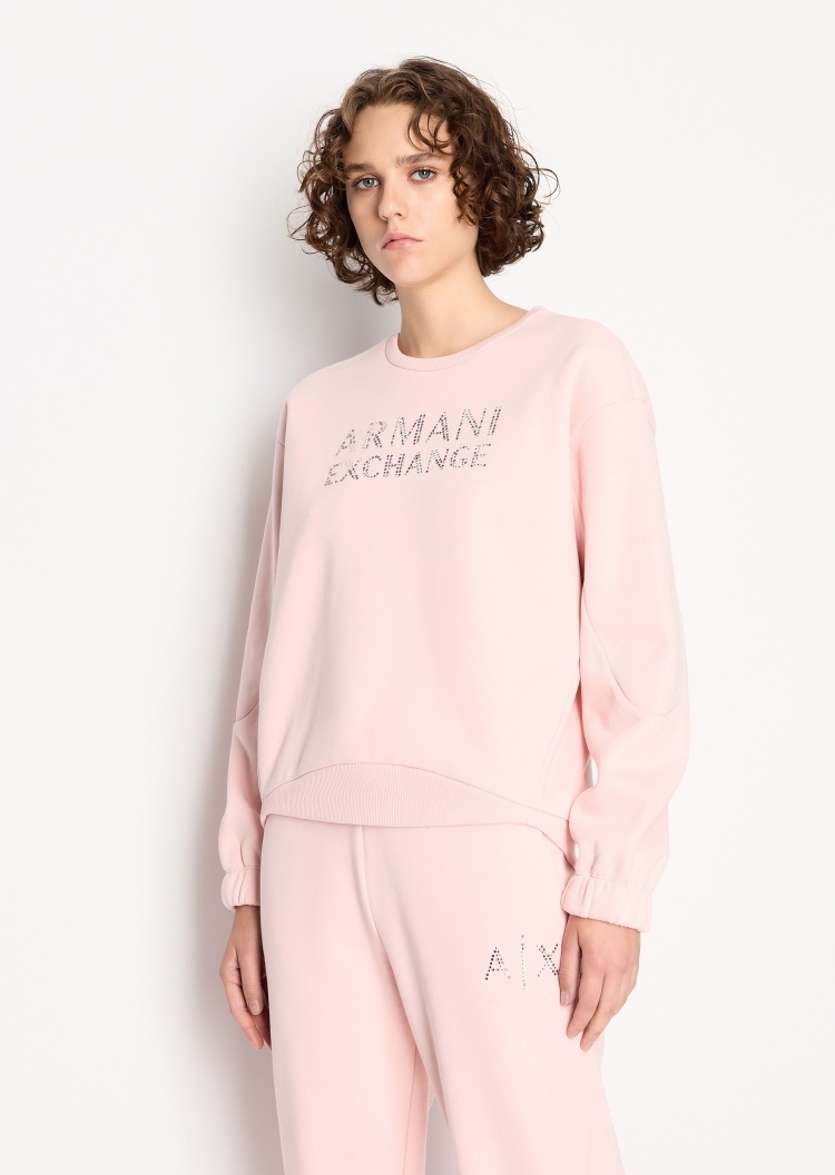 ARMANI EXCHANGE 女士宽松圆领棉质长袖卫衣
