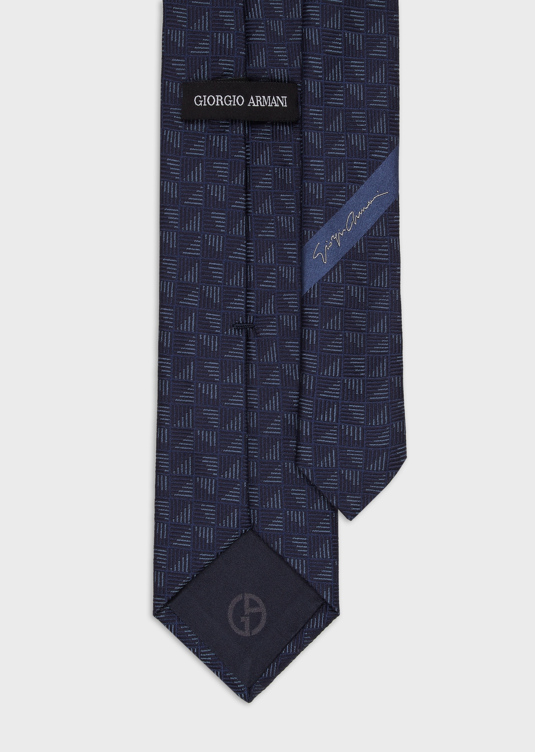 Giorgio Armani 男士休闲商务桑蚕丝通体纹理提花领带