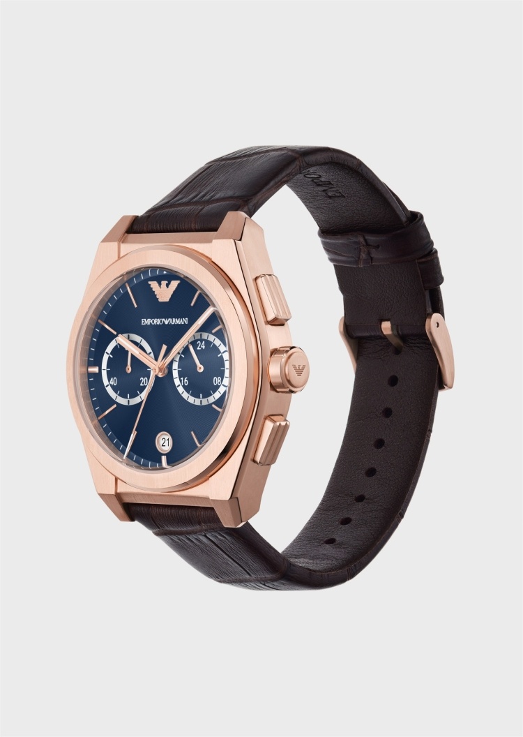 Emporio Armani 男士两眼皮表带休闲石英腕表