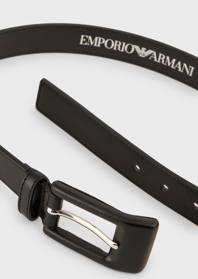 Emporio Armani 同色搭扣纹理针扣腰带