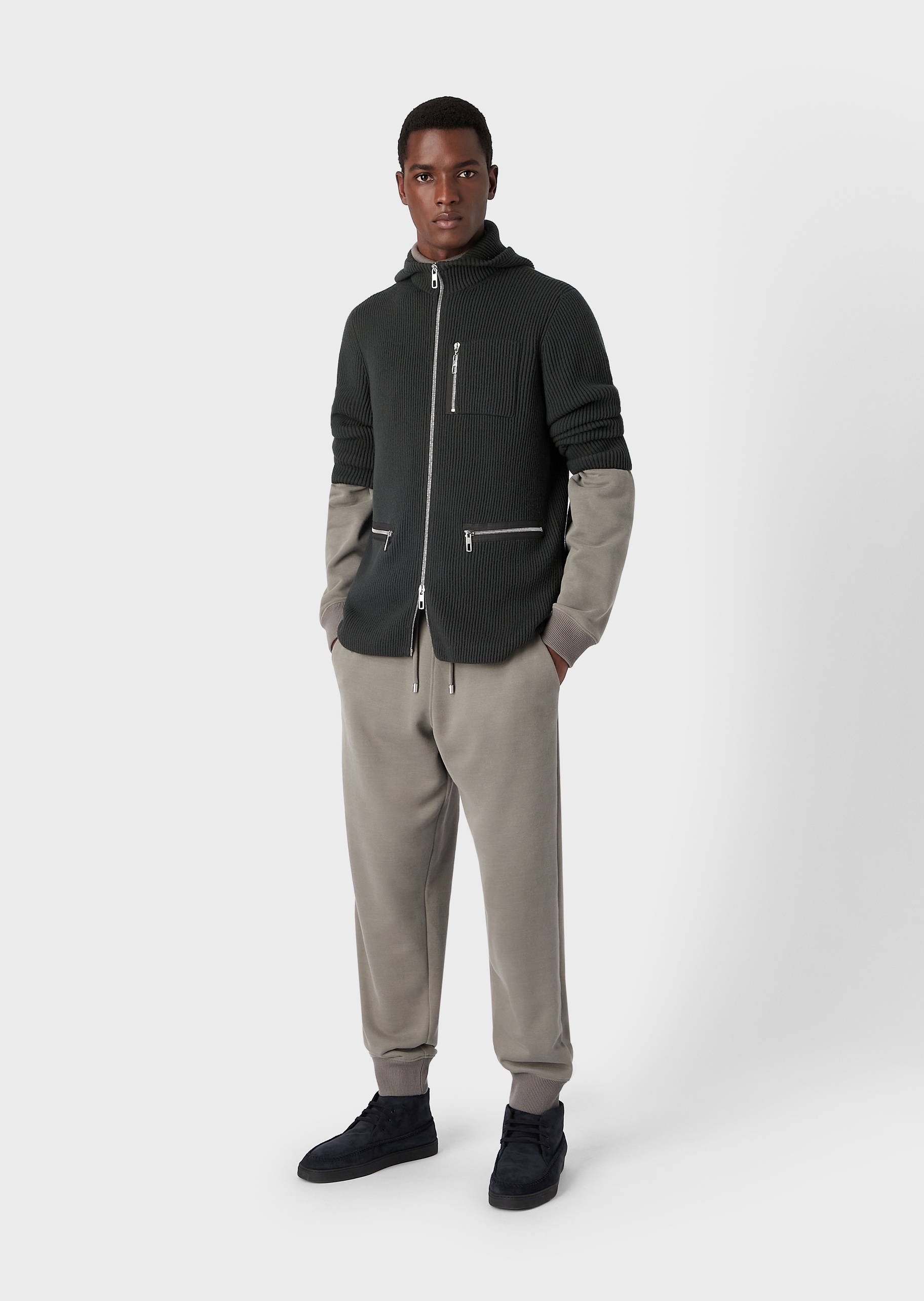 Giorgio Armani 渔夫罗纹连帽夹克