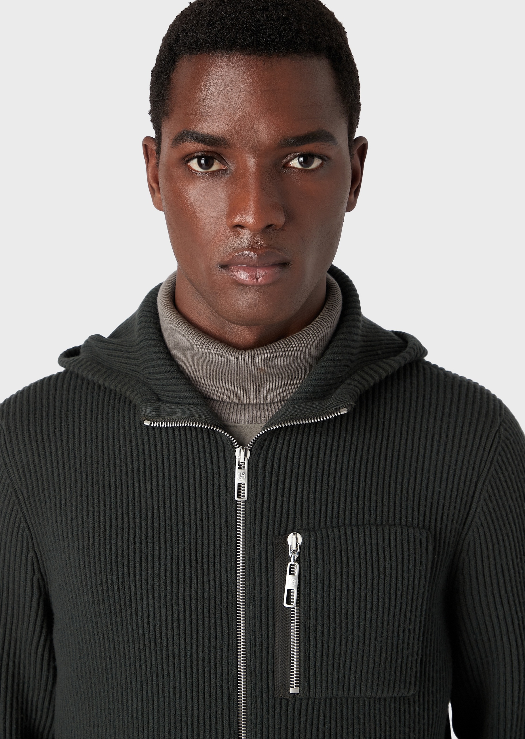 Giorgio Armani 渔夫罗纹连帽夹克