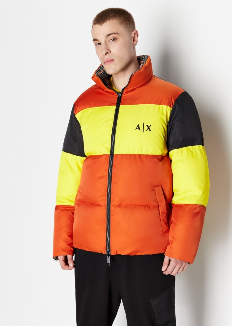 ARMANI EXCHANGE 男士双面穿拉链立领棉服