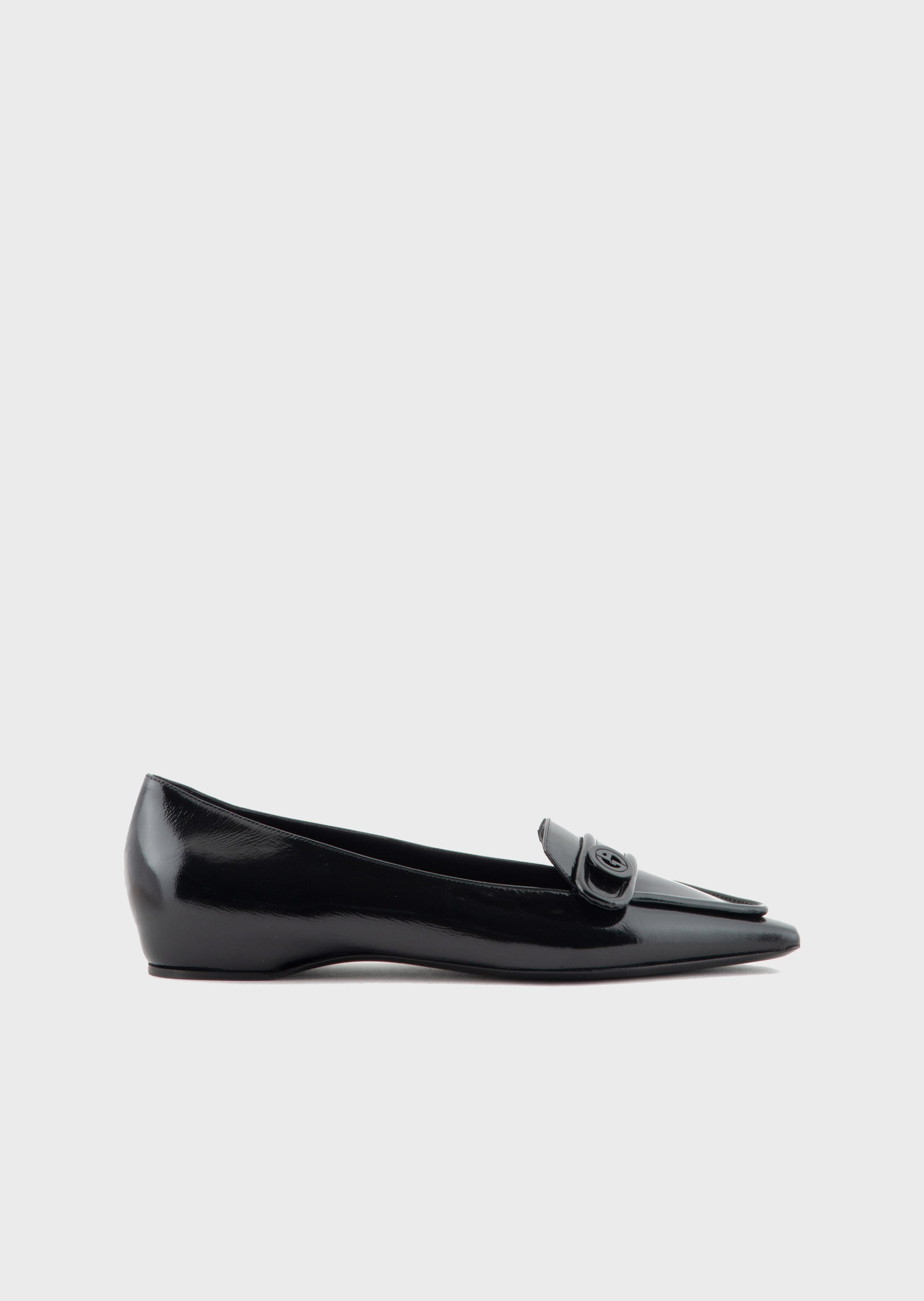 Giorgio Armani 女士羊皮革一脚蹬包跟钝尖头乐福芭蕾鞋