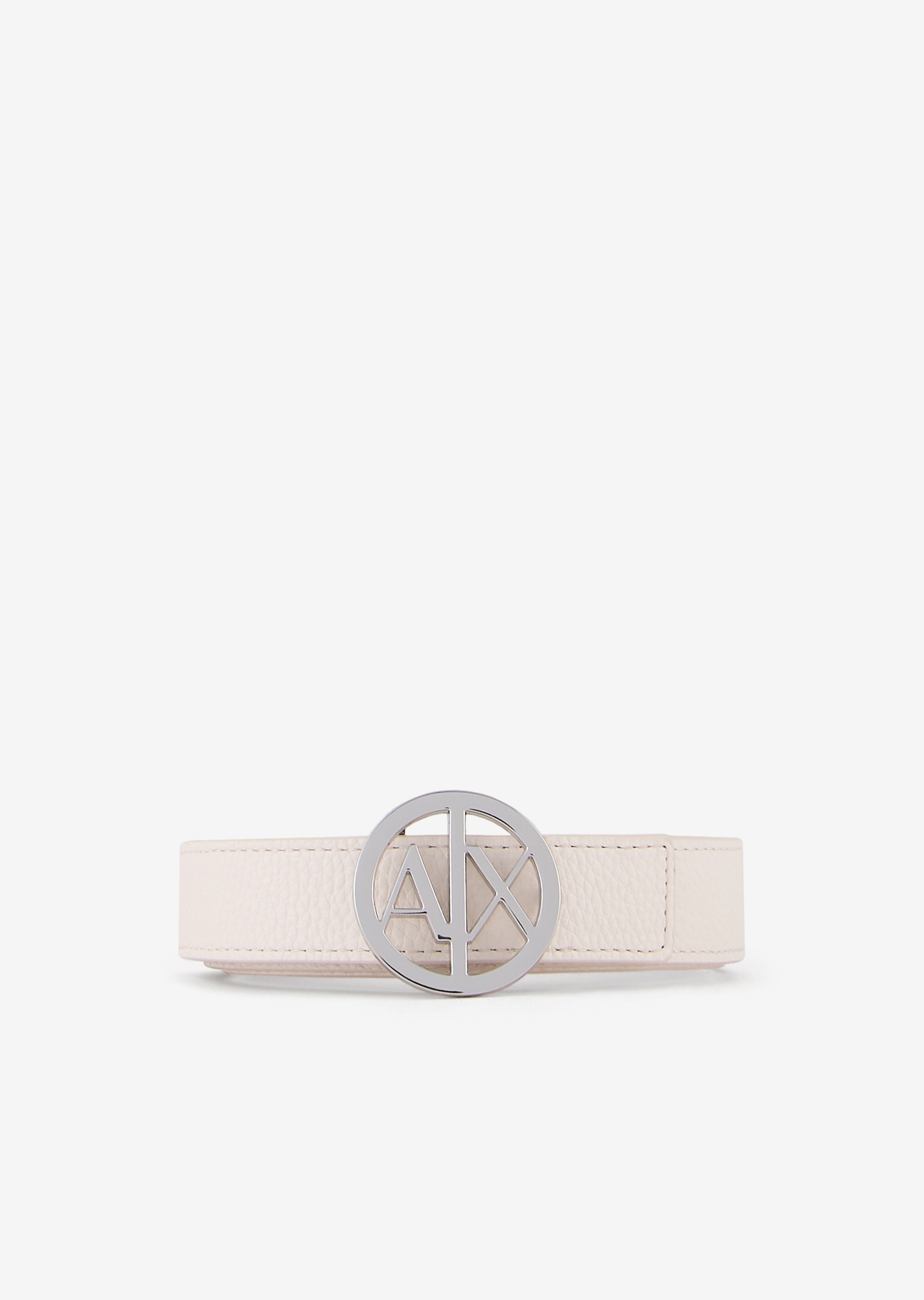 ARMANI EXCHANGE 女士双色圆形字母扳扣腰带