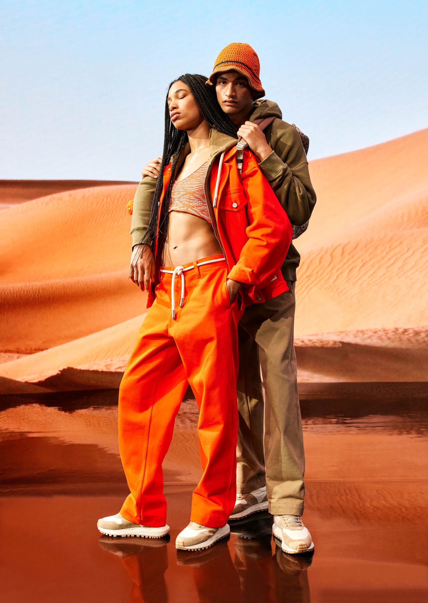 Emporio Armani 男士标识贴片直筒休闲裤