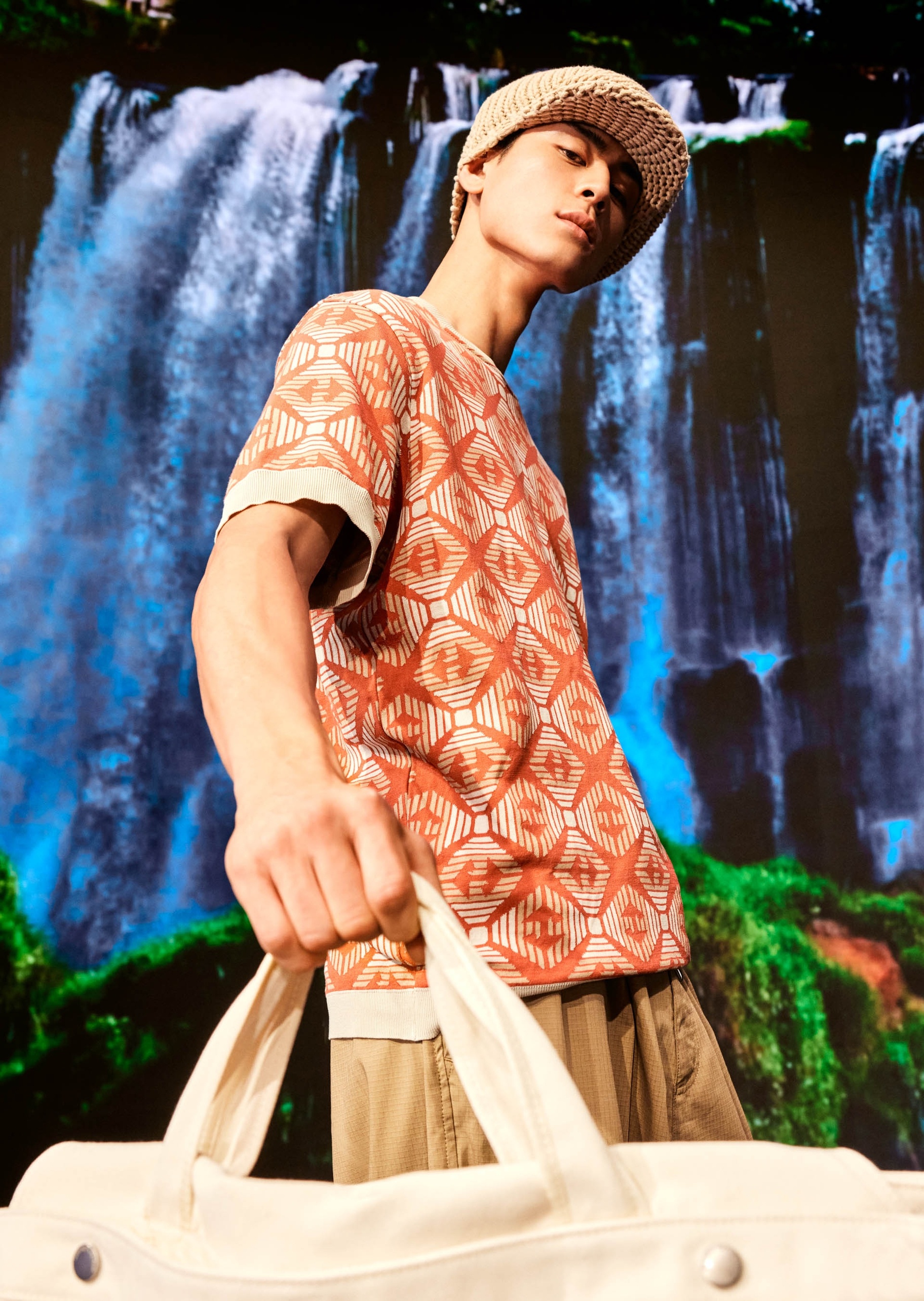 Emporio Armani 男士双鹰标提花宽松棉T恤
