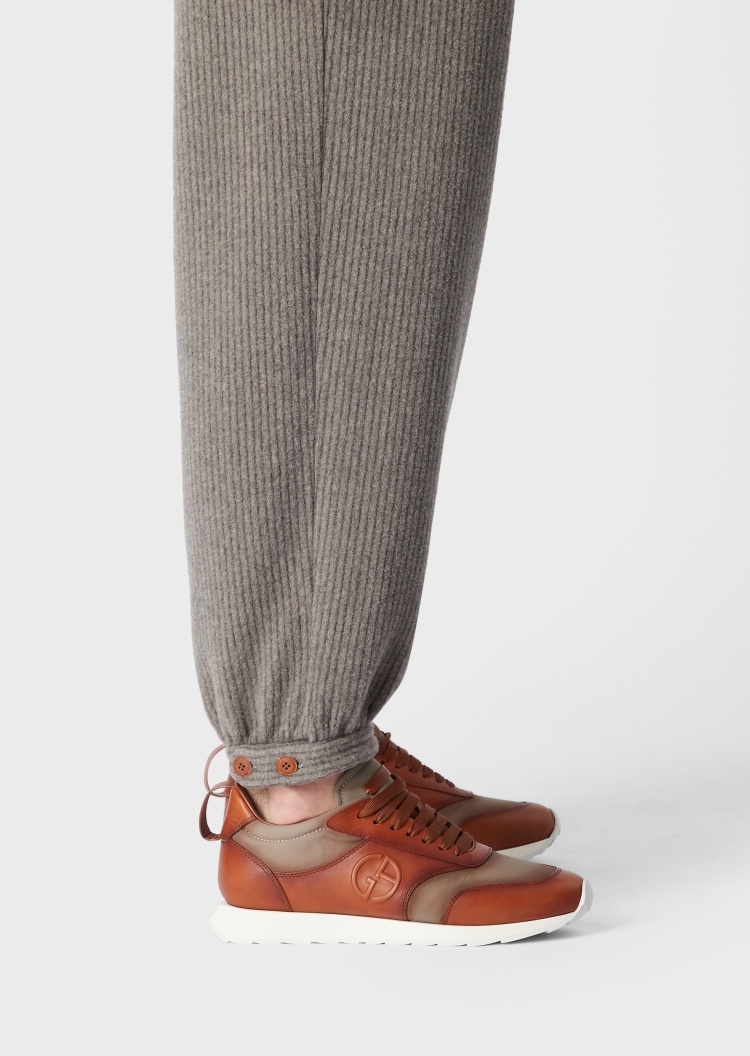 Giorgio Armani 细条纹单褶宽松休闲裤