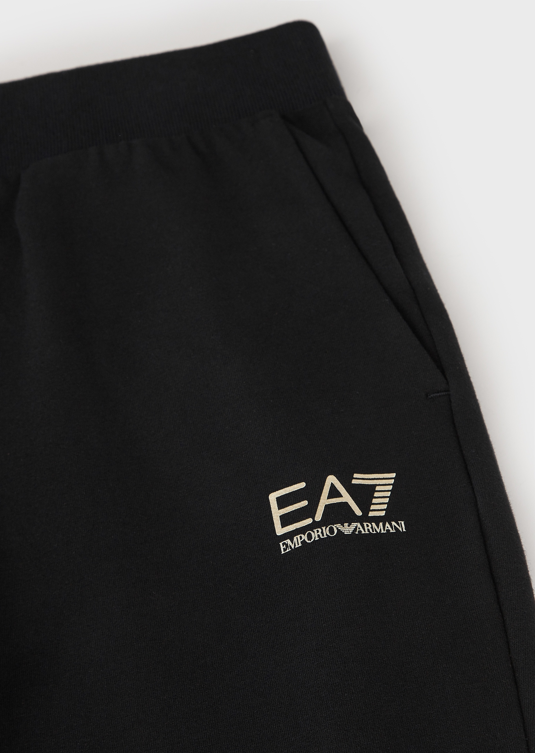 EA7 女士纯棉微弹合身长款束脚健身训练卫裤