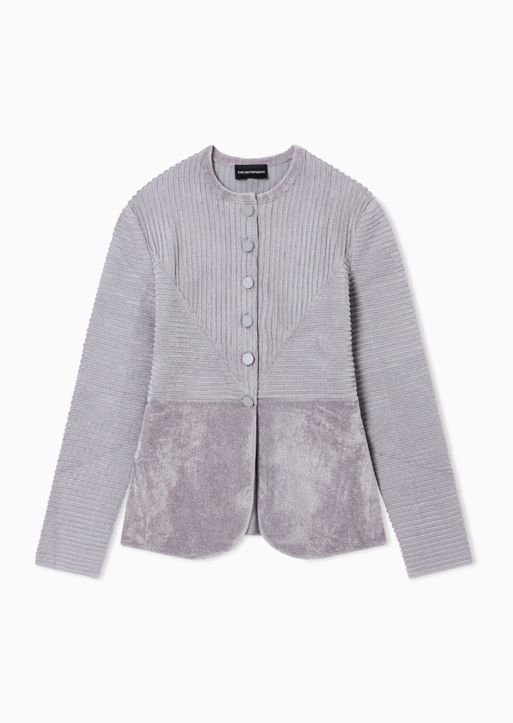 Emporio Armani 女士长袖圆领楼梯布商务休闲西装外套