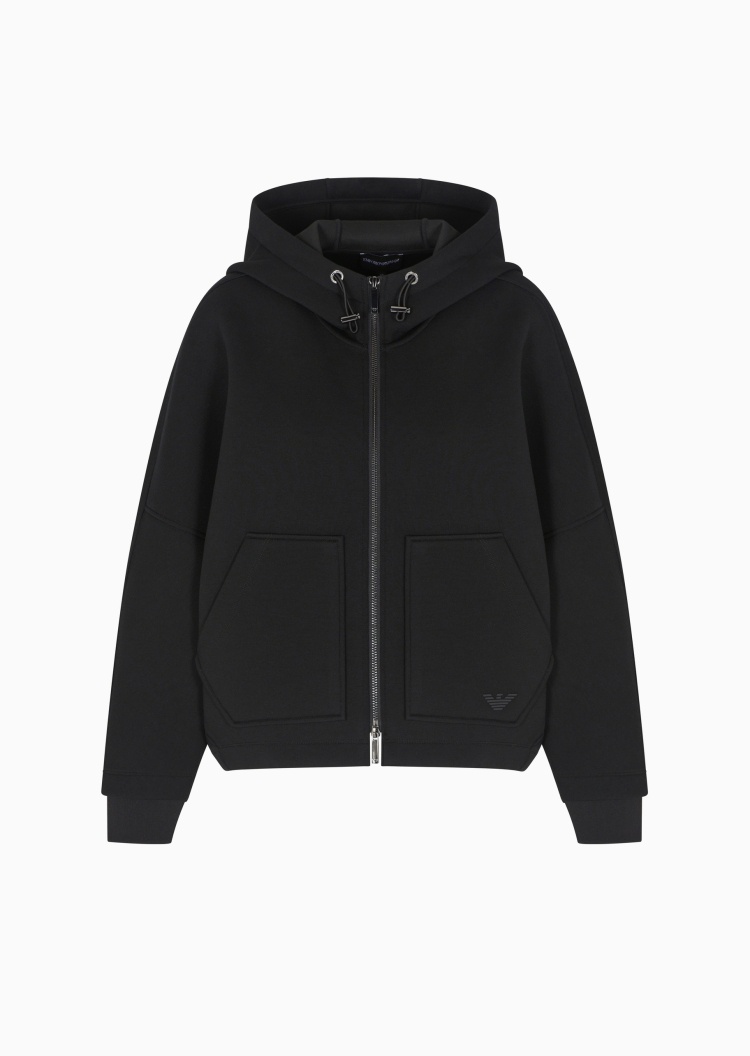 Emporio Armani 女士连帽无领休闲机能风帽夹克外套