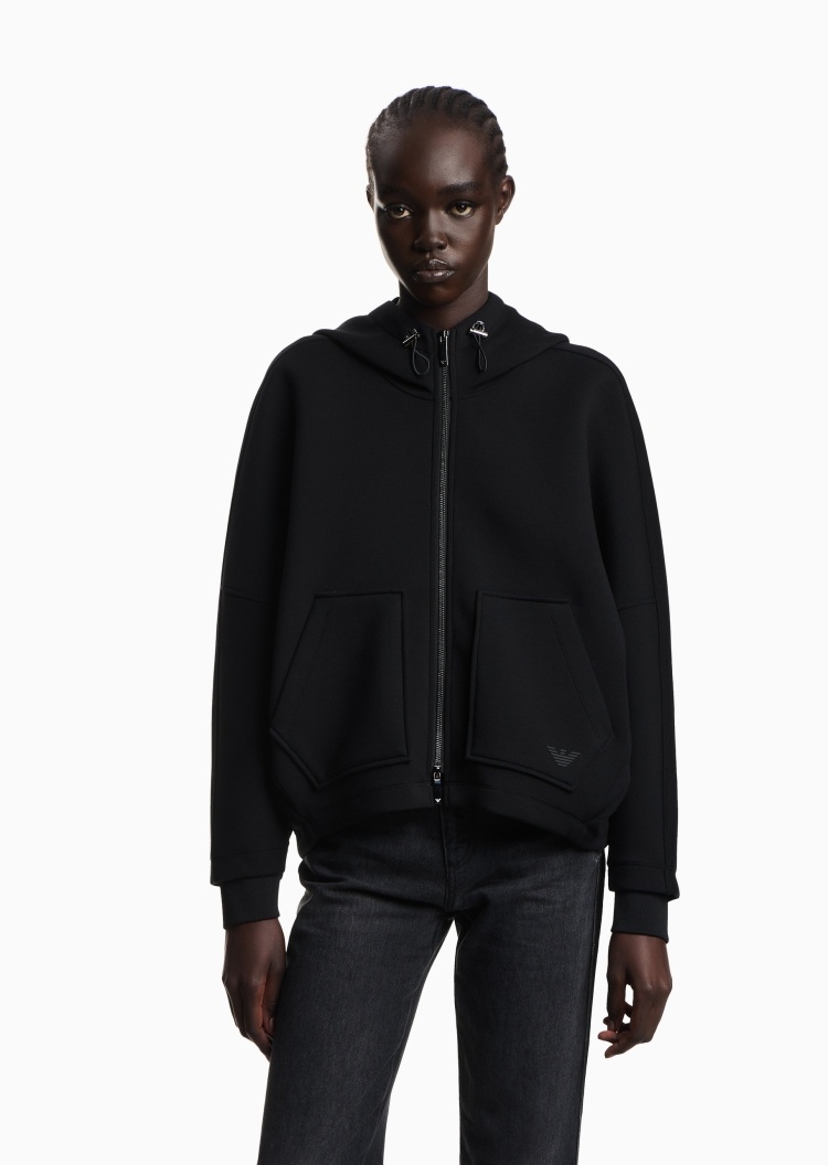 Emporio Armani 女士连帽无领休闲机能风帽夹克外套