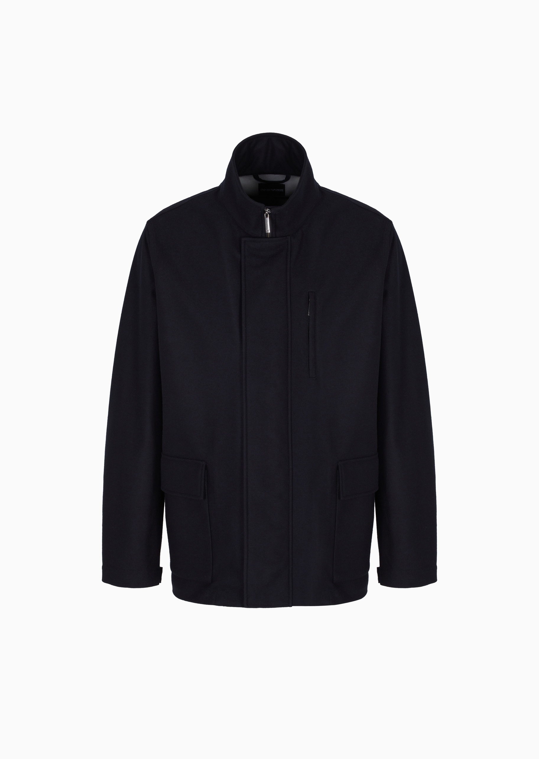 Emporio Armani 男士长袖立领商务隐藏拉链门襟棉服