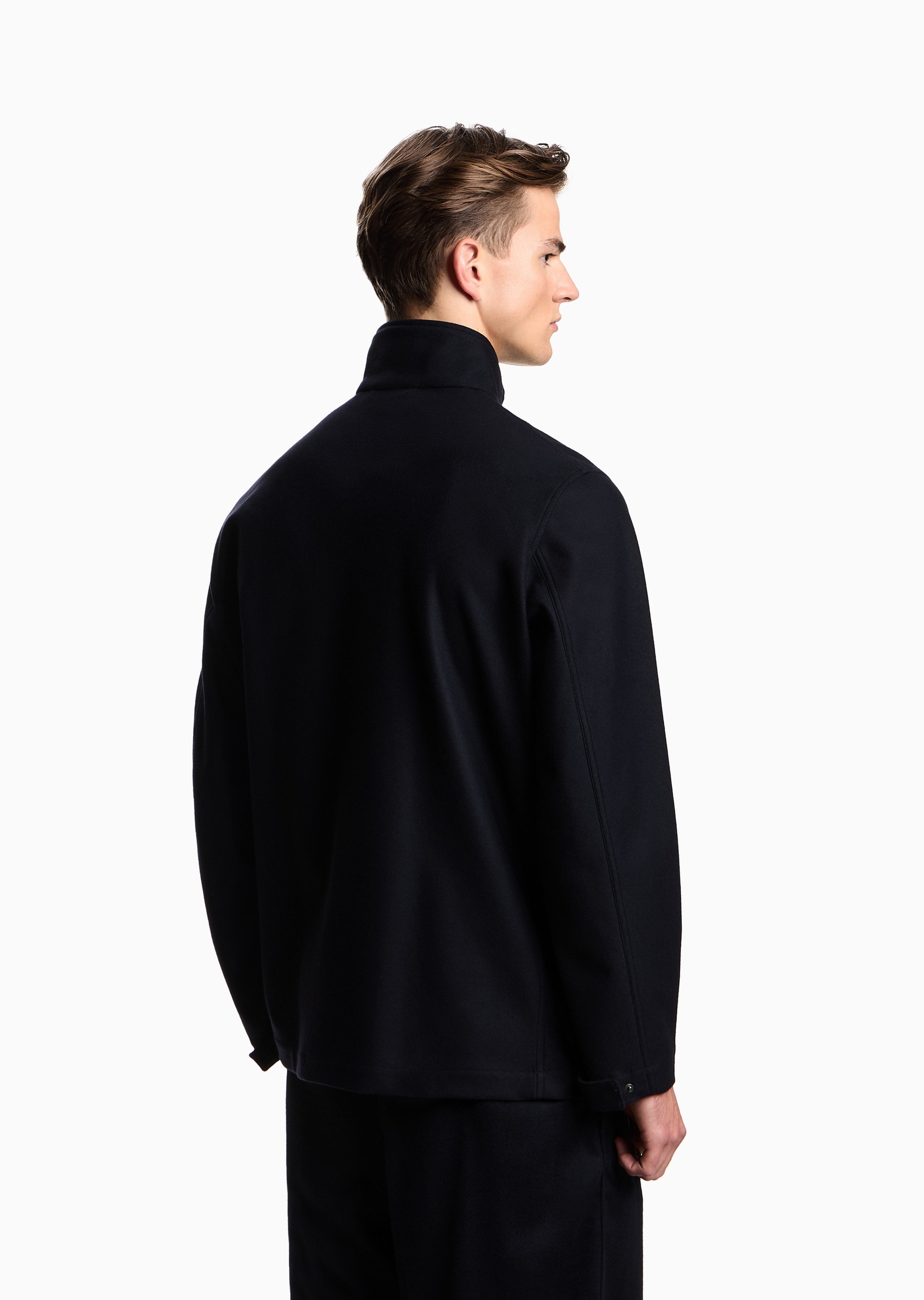 Emporio Armani 男士长袖立领商务隐藏拉链门襟棉服