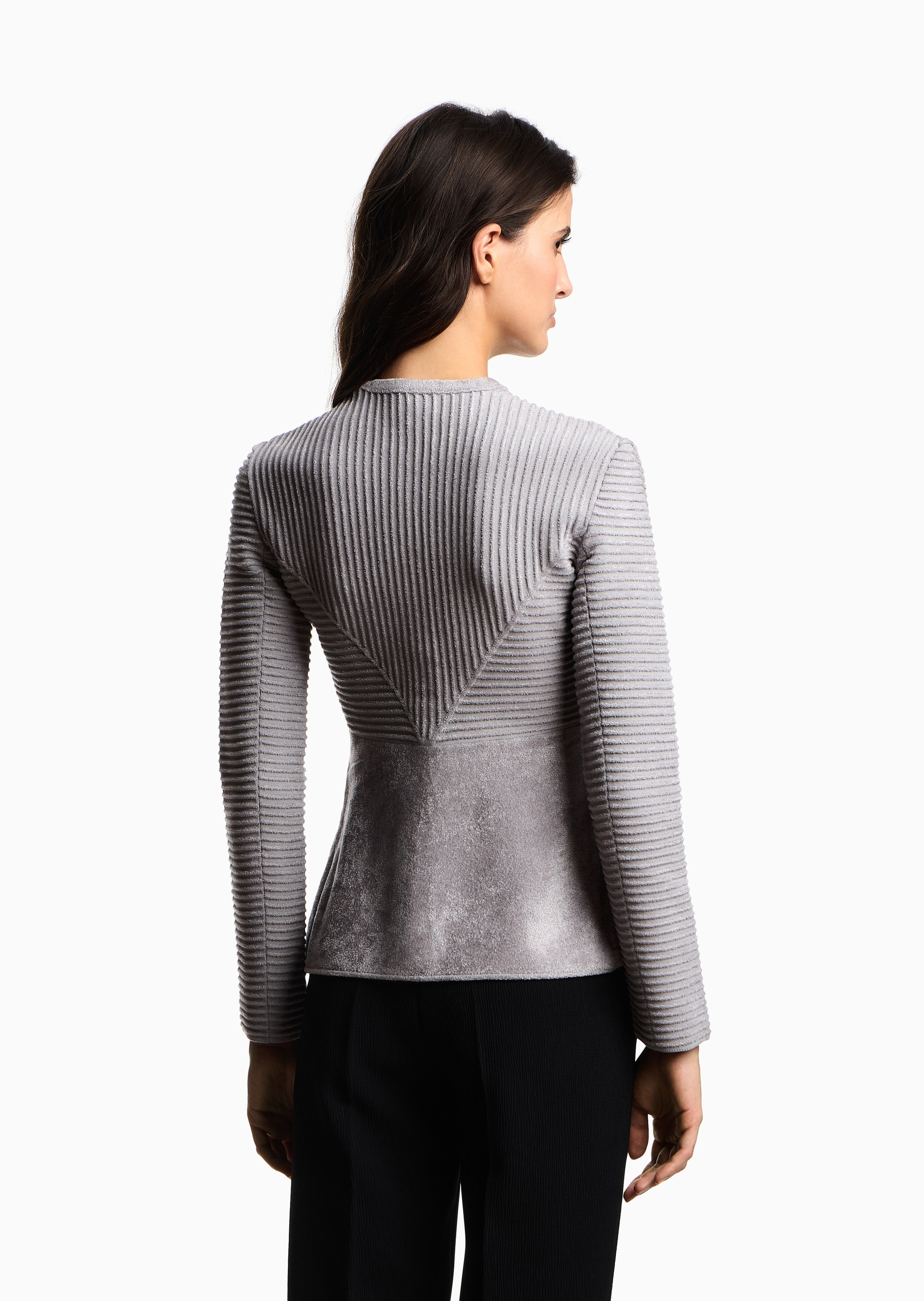 Emporio Armani 女士长袖圆领楼梯布商务休闲西装外套