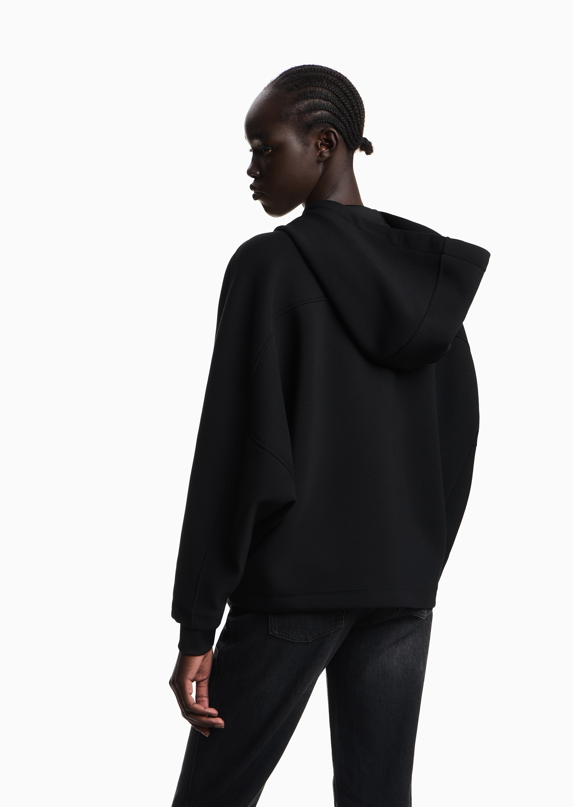 Emporio Armani 女士连帽无领休闲机能风帽夹克外套