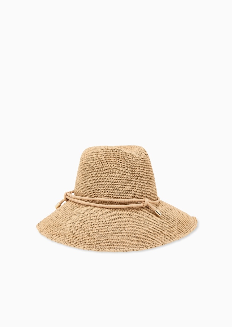 Emporio Armani 女士平顶宽檐编织户外休闲钟形帽