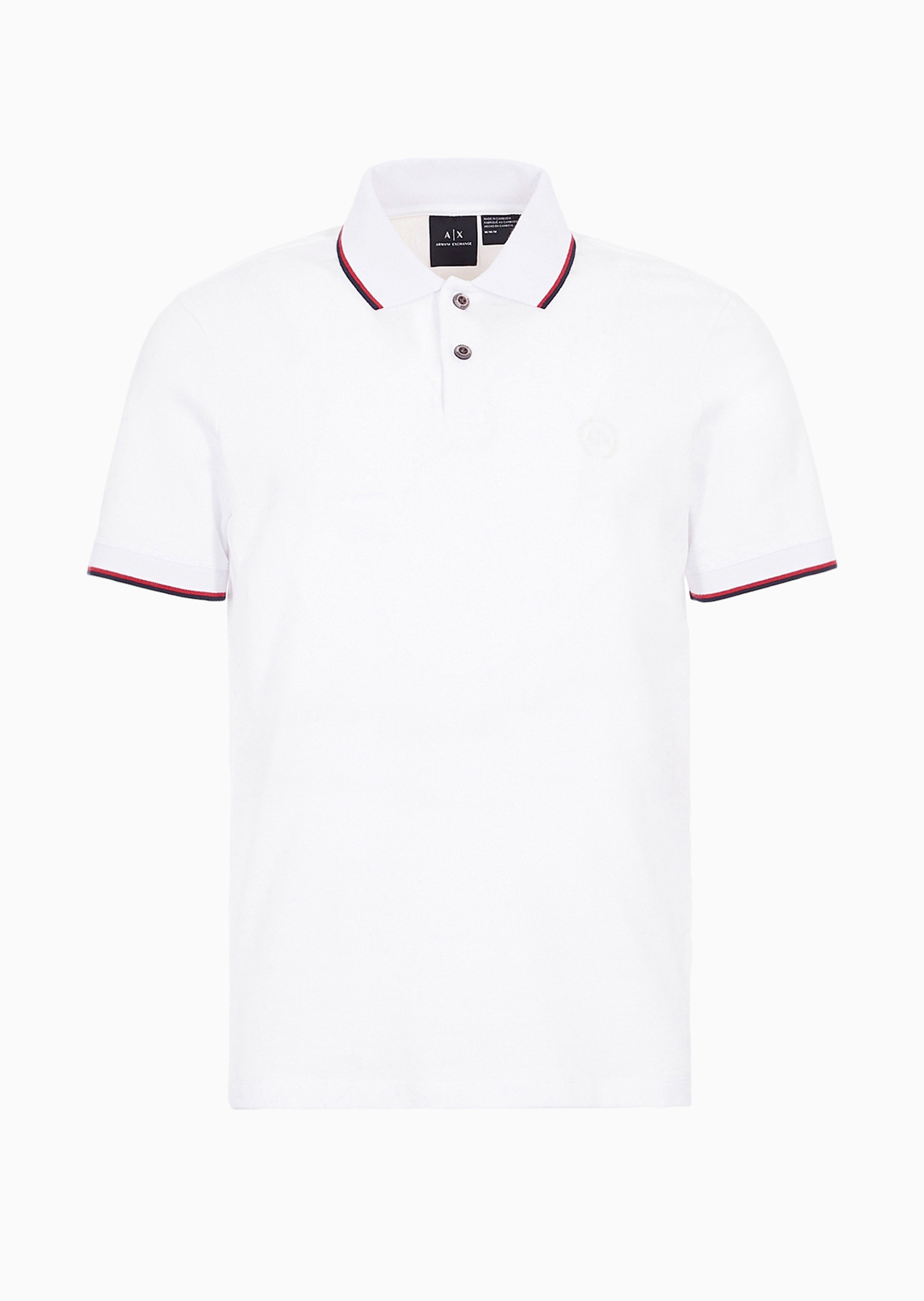 ARMANI EXCHANGE 男士全棉短袖翻领饰边休闲运动Polo衫